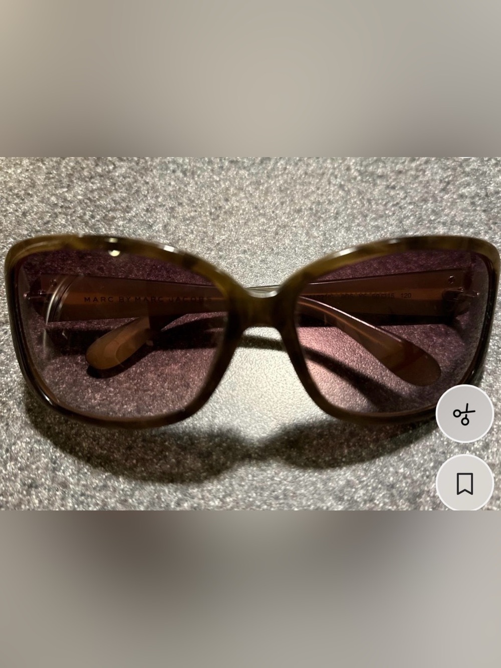 Marc Jacobs Olive Brown Round-Edge Sunglasses